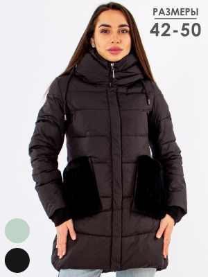  Женская Полупальто женское зимнее Lora Duvetti - Цвет Черный от интернет-магазина женской одежды МегаТренд. Полупальто женское зимнее Lora Duvetti - Цвет Черный лучшего качества, эксклюзивные предложения и акции, доставка во все регионы России