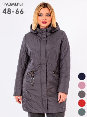  Женская Полупальто женское демисезонное Mishele - Цвет Графит от интернет-магазина женской одежды МегаТренд. Полупальто женское демисезонное Mishele - Цвет Графит лучшего качества, эксклюзивные предложения и акции, доставка во все регионы России