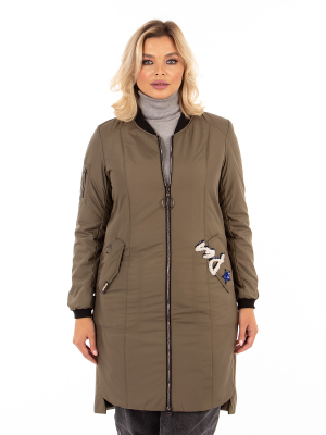  Женская Бомбер женский демисезонный Mishele - Цвет Хаки от интернет-магазина женской одежды МегаТренд. Бомбер женский демисезонный Mishele - Цвет Хаки лучшего качества, эксклюзивные предложения и акции, доставка во все регионы России