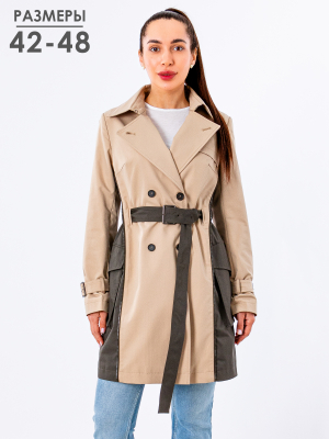  Женская Тренчкот женский летний Clasna - Цвет Бежевый от интернет-магазина женской одежды МегаТренд. Тренчкот женский летний Clasna - Цвет Бежевый лучшего качества, эксклюзивные предложения и акции, доставка во все регионы России